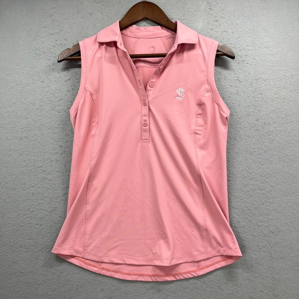 Zero Restriction Polo Shirt Womens Small Sleeveless Pink Golf Tennis Logo Active